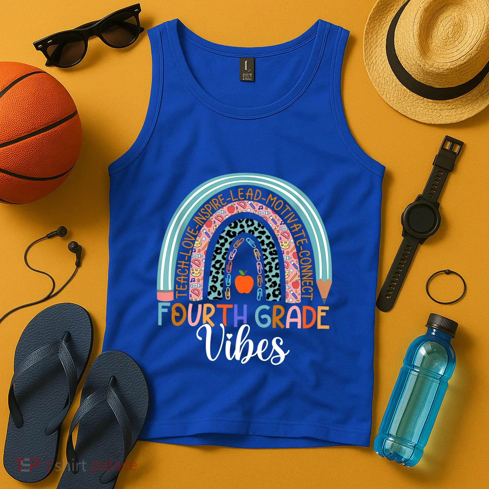 4Th Grade Vibes Rainbow Fourth Grade Teacher Team 4Th Grade Gift Tank Top