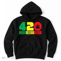 420 Good Vibes Only Rasta Reggae Marijuana Weed Cannabis Hoodie thumb 0