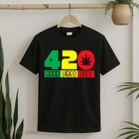 420 Good Vibes Only Rasta Reggae Marijuana Weed Cannabis T-Shirt thumb 2
