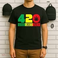 420 Good Vibes Only Rasta Reggae Marijuana Weed Cannabis T-Shirt thumb 6