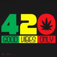 420 Good Vibes Only Rasta Reggae Marijuana Weed Cannabis Women's Hoodie thumb 2