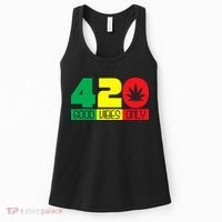420 Good Vibes Only Rasta Reggae Marijuana Weed Cannabis Women's Tank Top thumb 0