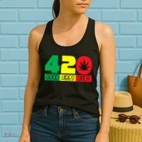 420 Good Vibes Only Rasta Reggae Marijuana Weed Cannabis Women's Tank Top thumb 2