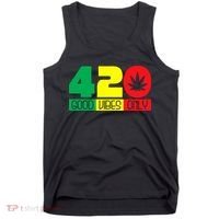 420 Good Vibes Only Rasta Reggae Marijuana Weed Cannabis Tank Top thumb 0