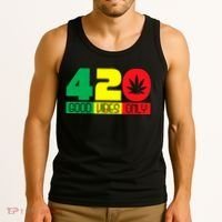 420 Good Vibes Only Rasta Reggae Marijuana Weed Cannabis Tank Top thumb 3
