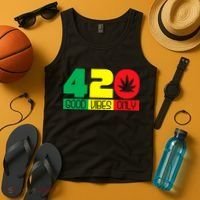 420 Good Vibes Only Rasta Reggae Marijuana Weed Cannabis Tank Top thumb 4