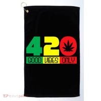 420 Good Vibes Only Rasta Reggae Marijuana Weed Cannabis Golf Towel thumb 0