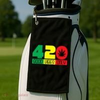 420 Good Vibes Only Rasta Reggae Marijuana Weed Cannabis Golf Towel thumb 2
