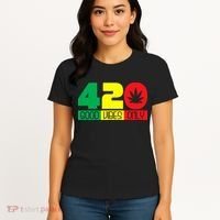 420 Good Vibes Only Rasta Reggae Marijuana Weed Cannabis Women's T-Shirt thumb 4