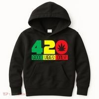 420 Good Vibes Only Rasta Reggae Marijuana Weed Cannabis Kids Hoodie thumb 0