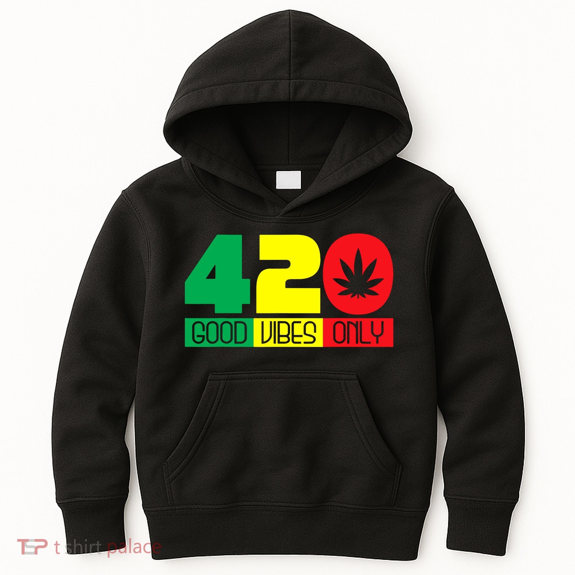 420 Good Vibes Only Rasta Reggae Marijuana Weed Cannabis Kids Hoodie