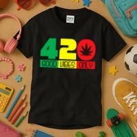420 Good Vibes Only Rasta Reggae Marijuana Weed Cannabis Kids T-Shirt thumb 3