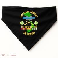 4th Infantry Division Gift Vietnam Combat Veteran Cool Gift USA-Made Doggie Bandana thumb 0