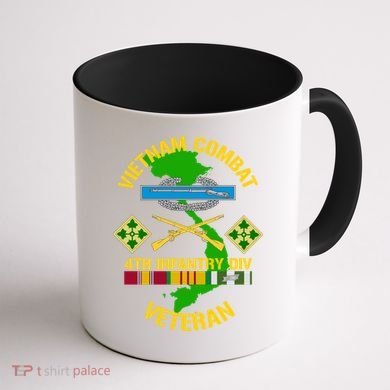 4th Infantry Division Gift Vietnam Combat Veteran Cool Gift Coffee Mug back