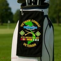 4th Infantry Division Gift Vietnam Combat Veteran Cool Gift Golf Towel thumb 2