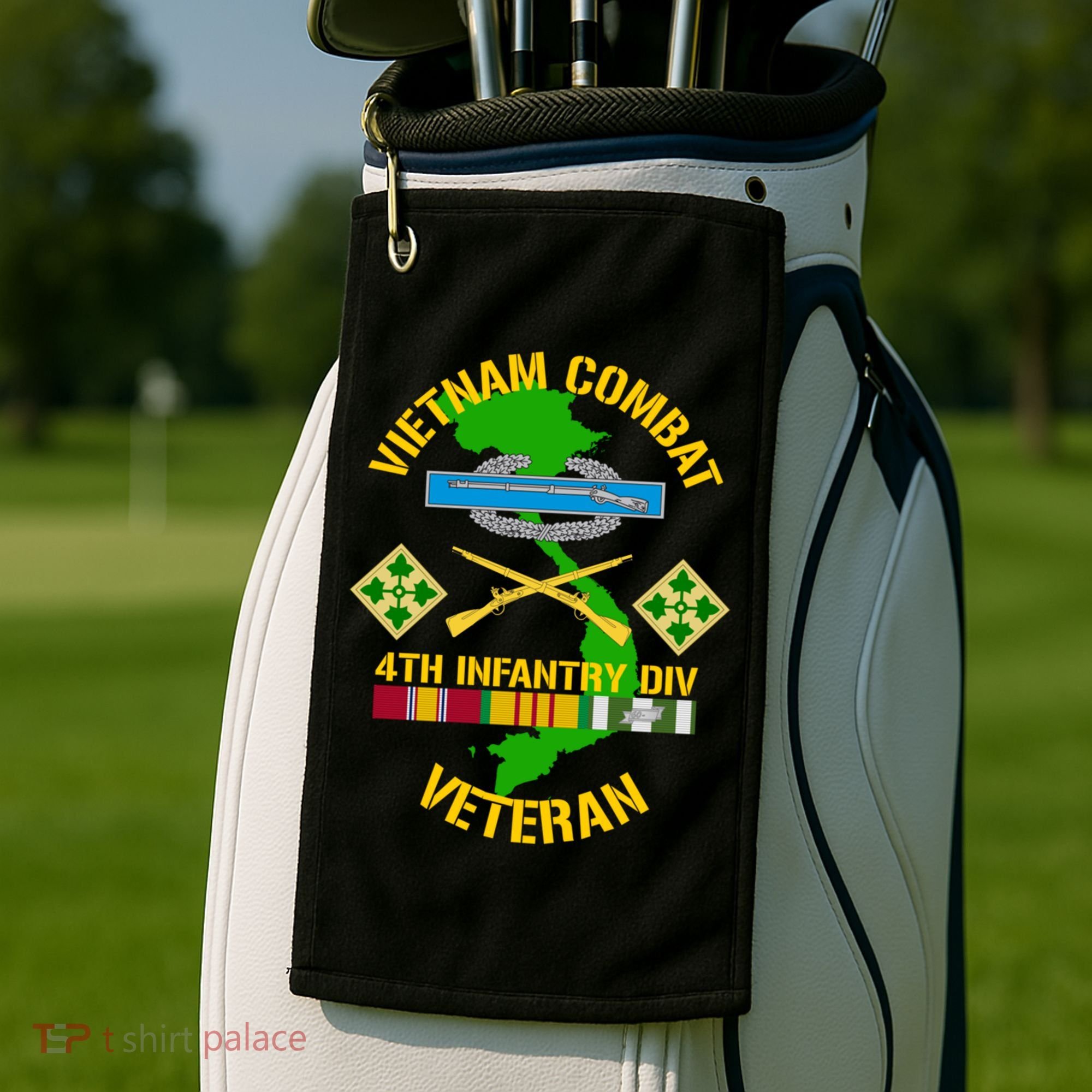 4th Infantry Division Gift Vietnam Combat Veteran Cool Gift Golf Towel