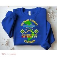 4th Infantry Division Gift Vietnam Combat Veteran Cool Gift Sweatshirt thumb 2