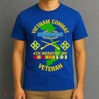 4th Infantry Division Gift Vietnam Combat Veteran Cool Gift T-Shirt thumb 3