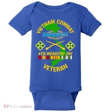 4th Infantry Division Gift Vietnam Combat Veteran Cool Gift Baby Bodysuit