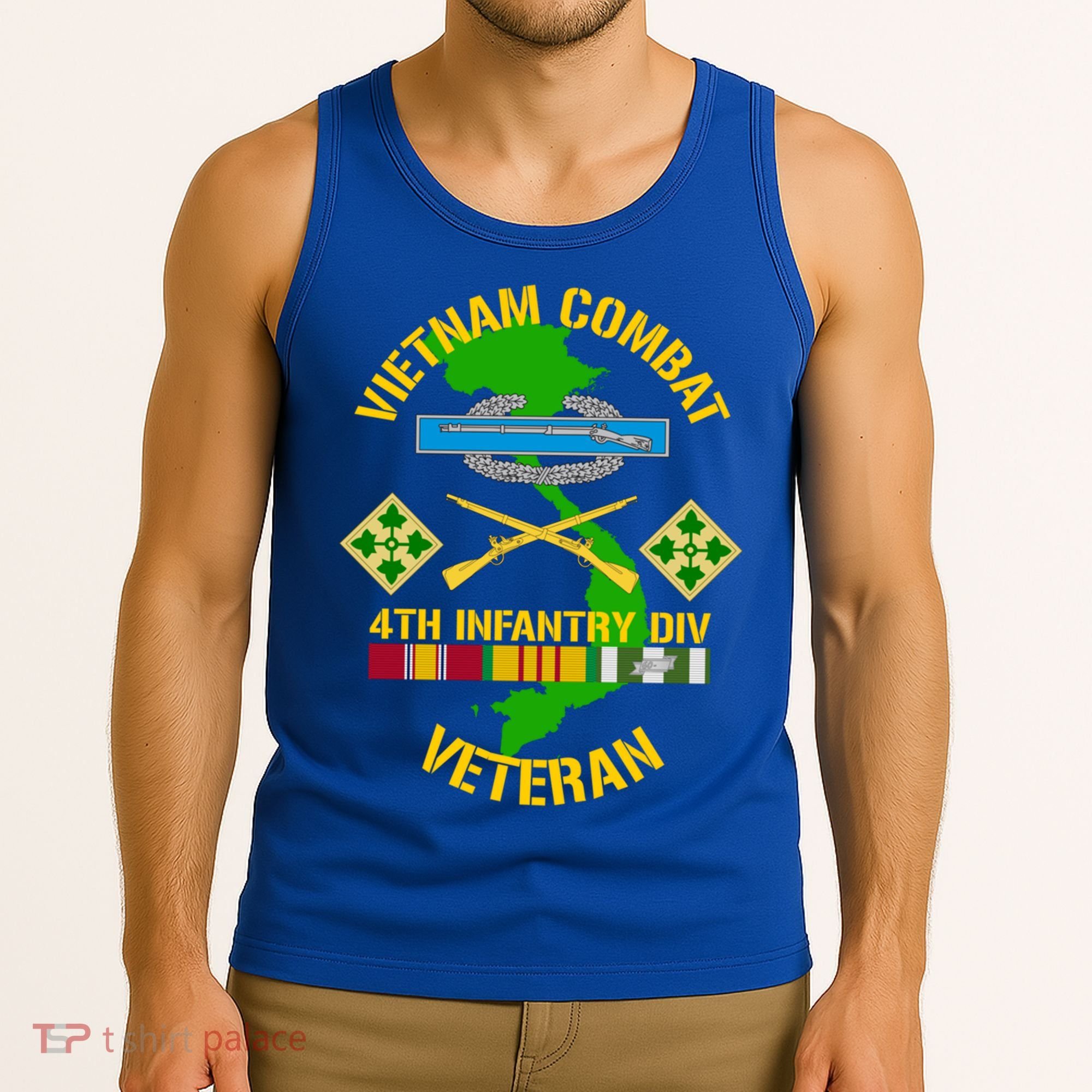 4th Infantry Division Gift Vietnam Combat Veteran Cool Gift Tank Top