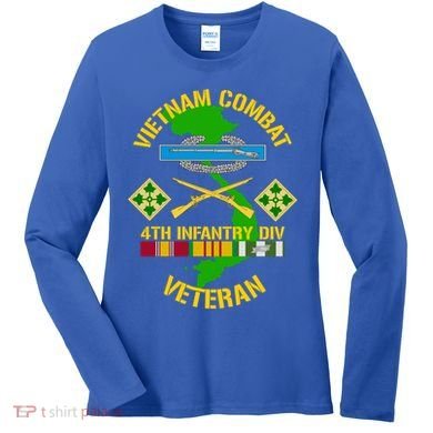 4th Infantry Division Gift Vietnam Combat Veteran Cool Gift Women's Long Sleeve Shirt