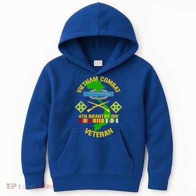 4th Infantry Division Gift Vietnam Combat Veteran Cool Gift Kids Hoodie