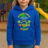 4th Infantry Division Gift Vietnam Combat Veteran Cool Gift Kids Hoodie thumb 3