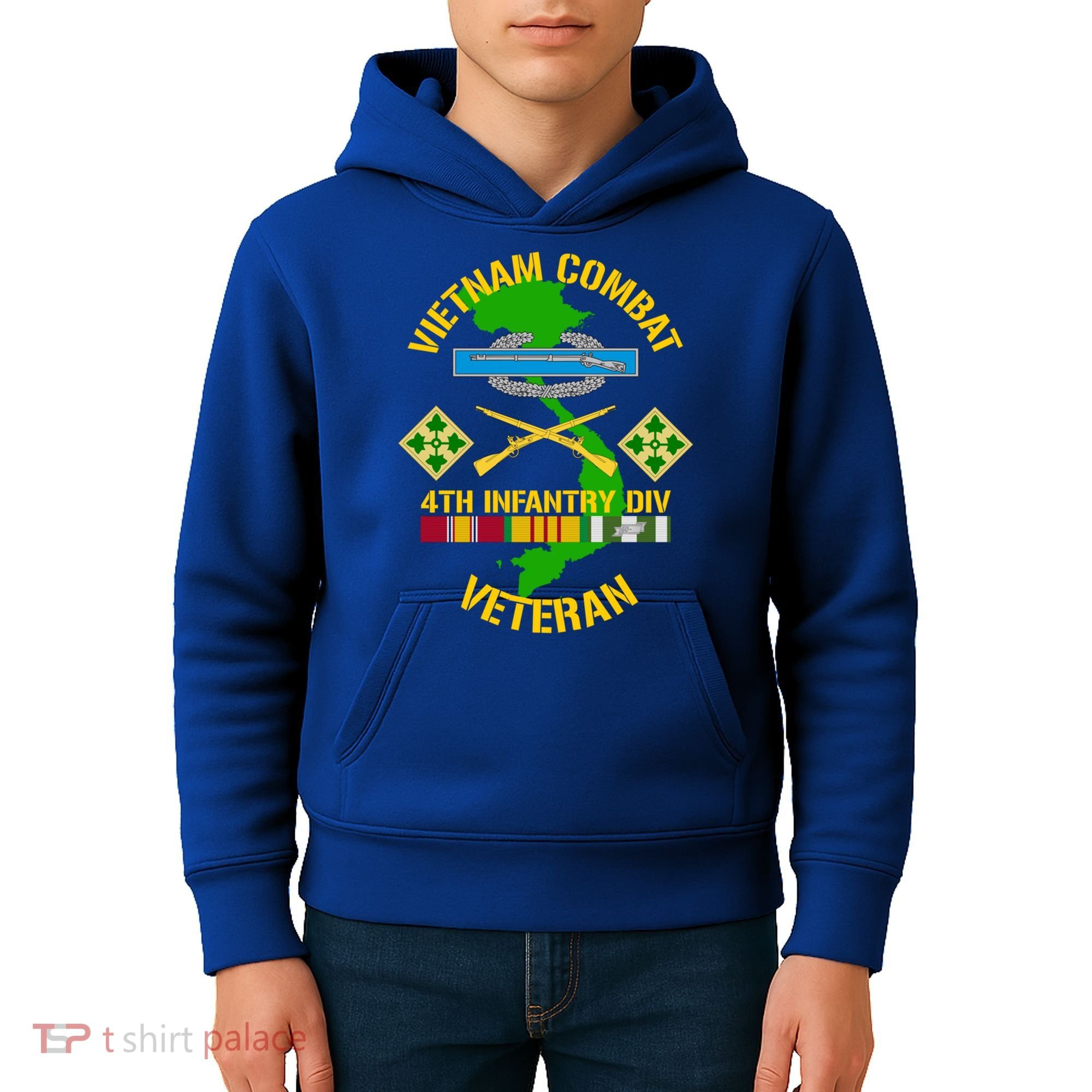4th Infantry Division Gift Vietnam Combat Veteran Cool Gift Kids Hoodie