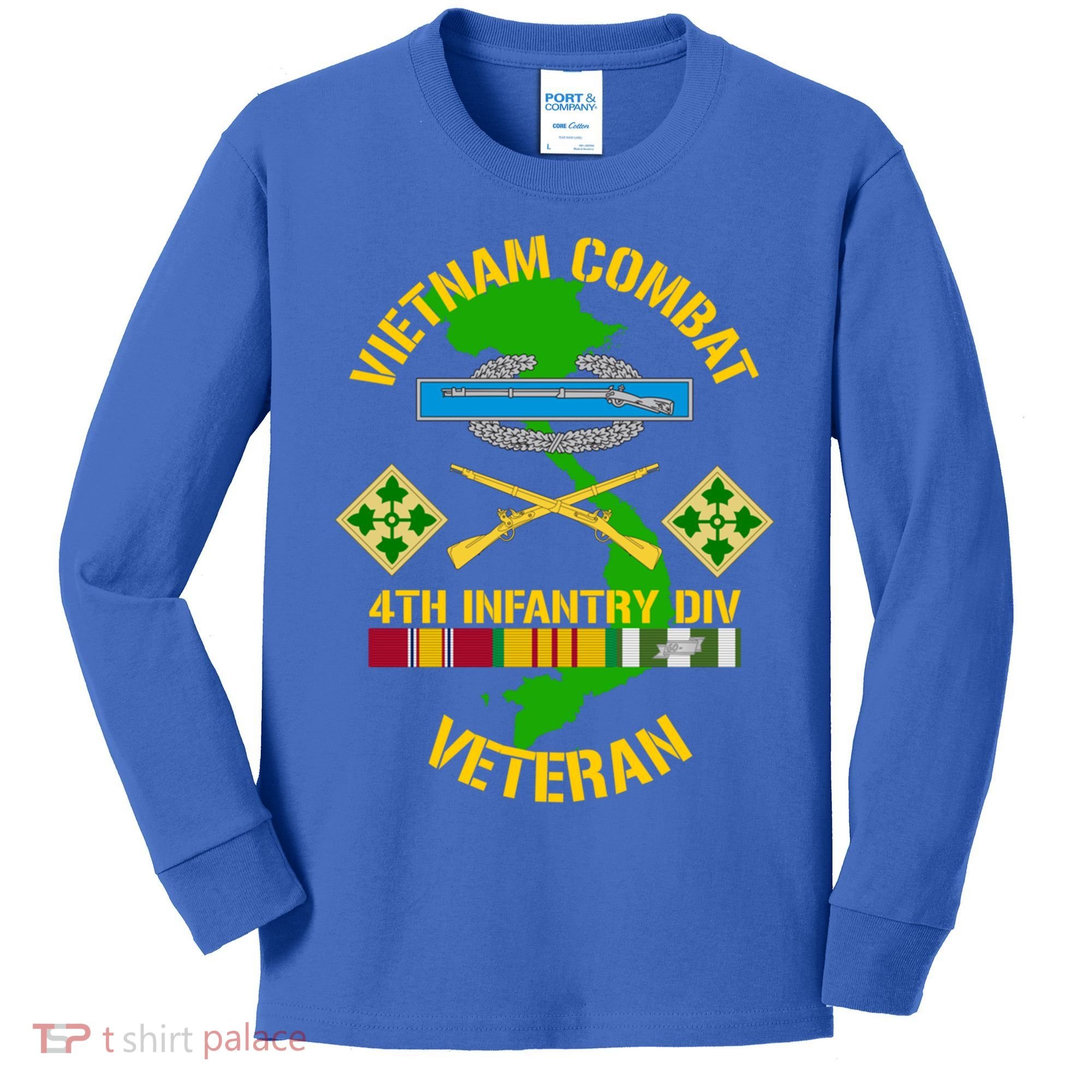 4th Infantry Division Gift Vietnam Combat Veteran Cool Gift Kids Long Sleeve Shirt
