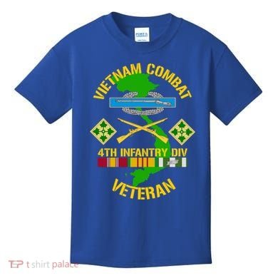 4th Infantry Division Gift Vietnam Combat Veteran Cool Gift Kids T-Shirt