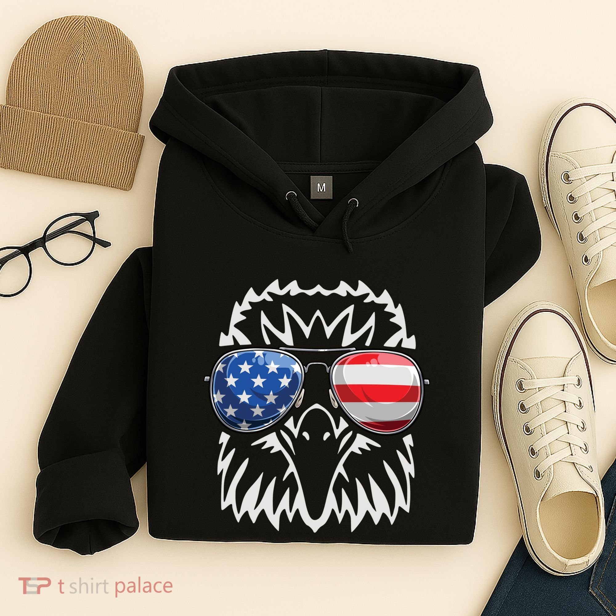 4th July American Eagle Flag Independence Day Hoodie