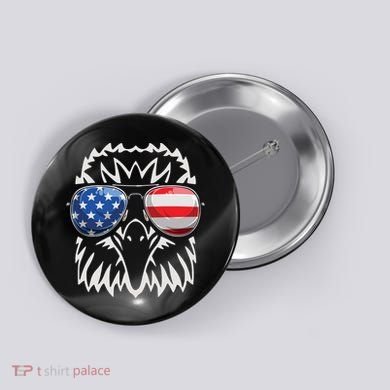4th July American Eagle Flag Independence Day Button
