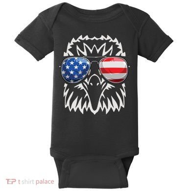 4th July American Eagle Flag Independence Day Baby Bodysuit