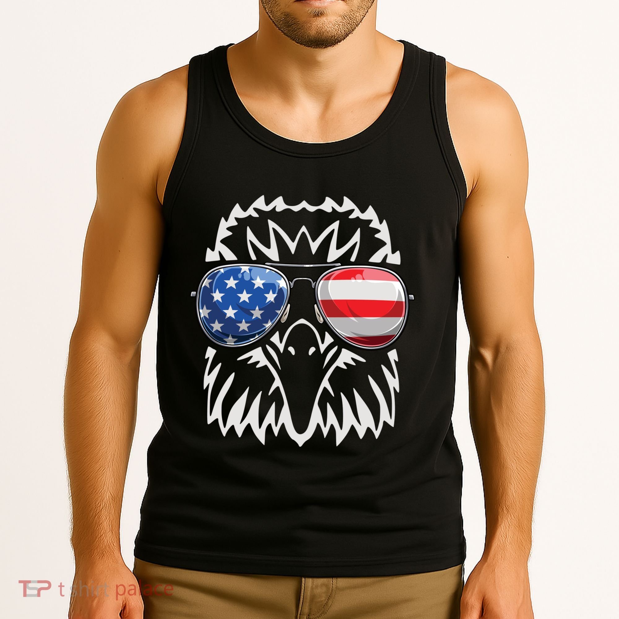 4th July American Eagle Flag Independence Day Tank Top