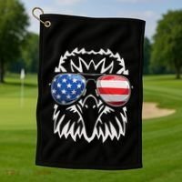 4th July American Eagle Flag Independence Day Golf Towel thumb 1