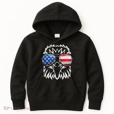 4th July American Eagle Flag Independence Day Kids Hoodie