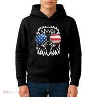 4th July American Eagle Flag Independence Day Kids Hoodie thumb 4