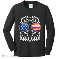 4th July American Eagle Flag Independence Day Kids Long Sleeve Shirt thumb 0