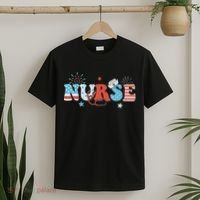 4th July Nurse American Nurse Independence Day Nurse T-Shirt thumb 2