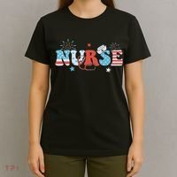 4th July Nurse American Nurse Independence Day Nurse T-Shirt thumb 4