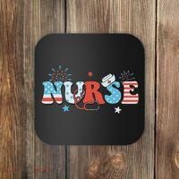 4th July Nurse American Nurse Independence Day Nurse Coaster thumb 0