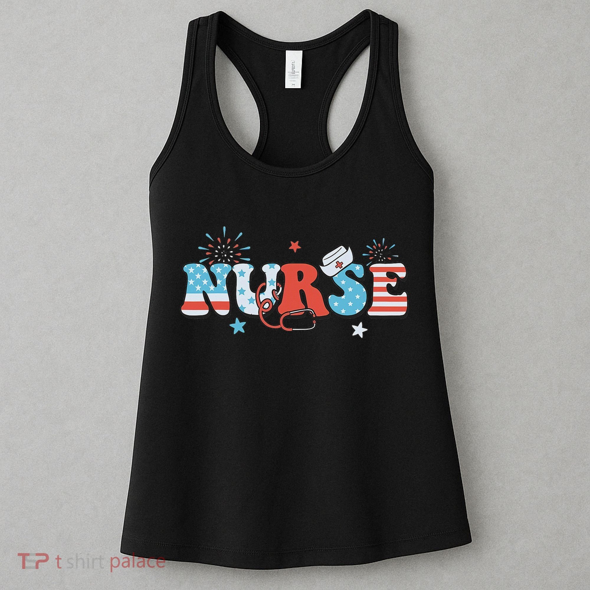 4th July Nurse American Nurse Independence Day Nurse Women's Tank Top