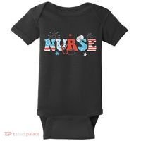 4th July Nurse American Nurse Independence Day Nurse Baby Bodysuit thumb 0