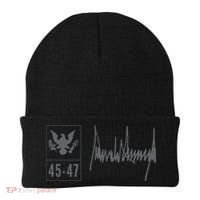 45-47 Number 45 Jersey 47th Anniversary 4th July Flag Grunge Beanie thumb 0