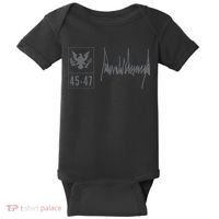 45-47 Number 45 Jersey 47th Anniversary 4th July Flag Grunge Baby Bodysuit thumb 0