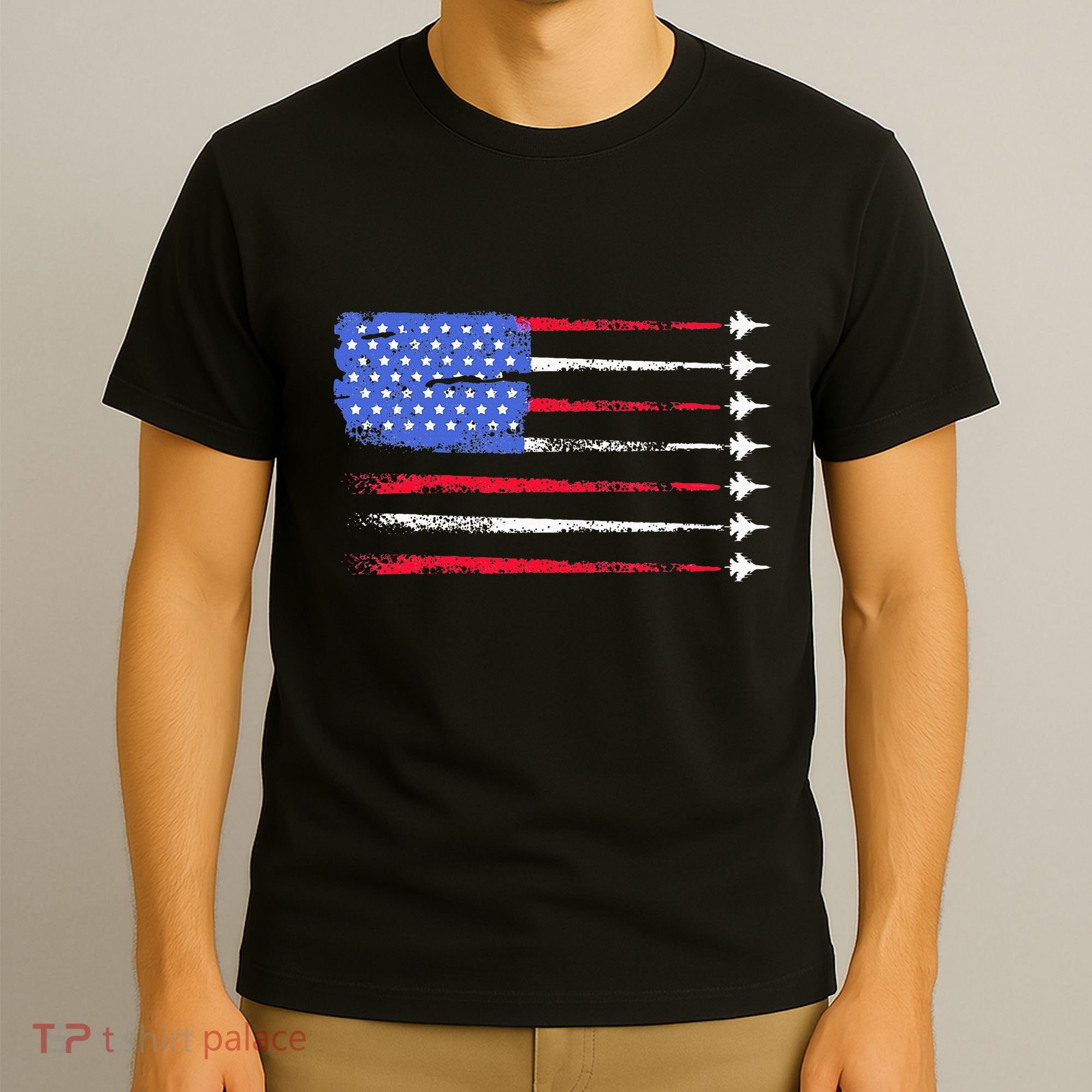 4th Of July Jet American Flag Patriotic Usa T-Shirt