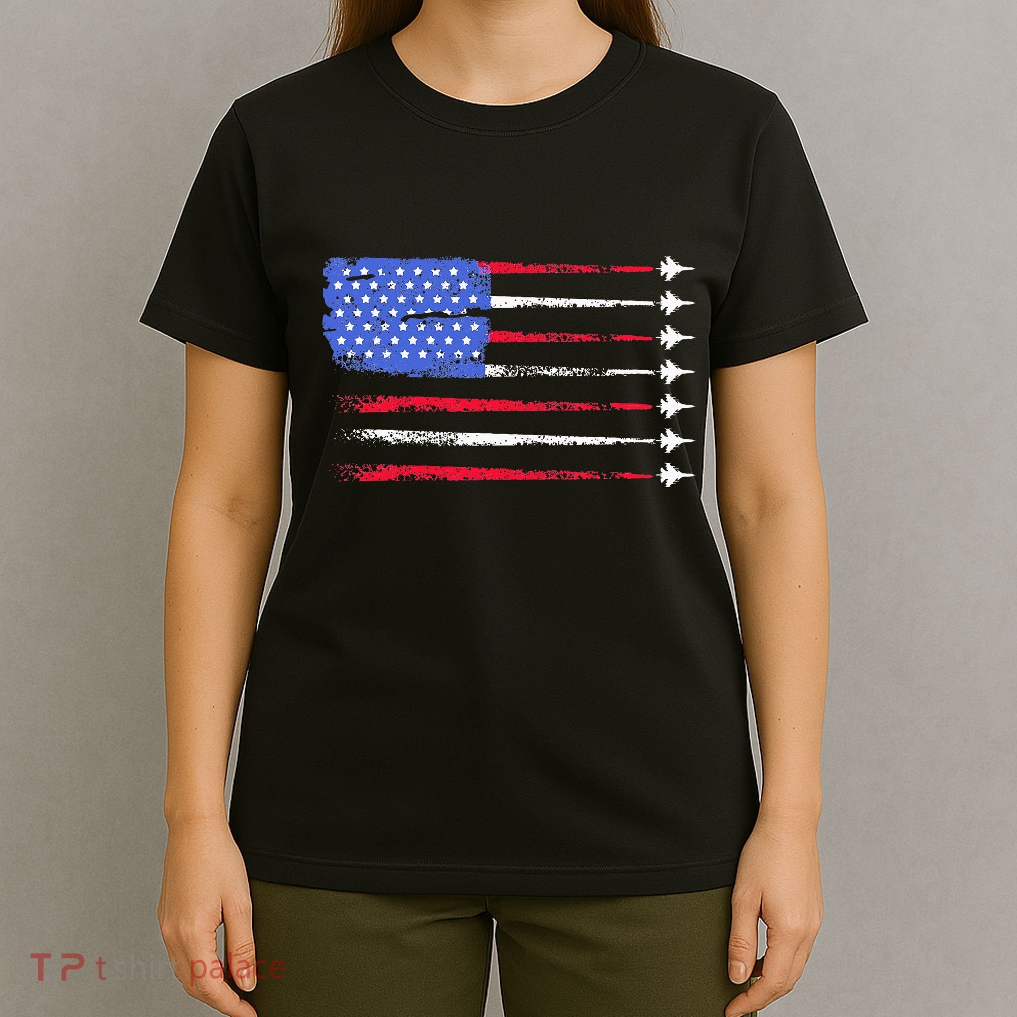 4th Of July Jet American Flag Patriotic Usa T-Shirt