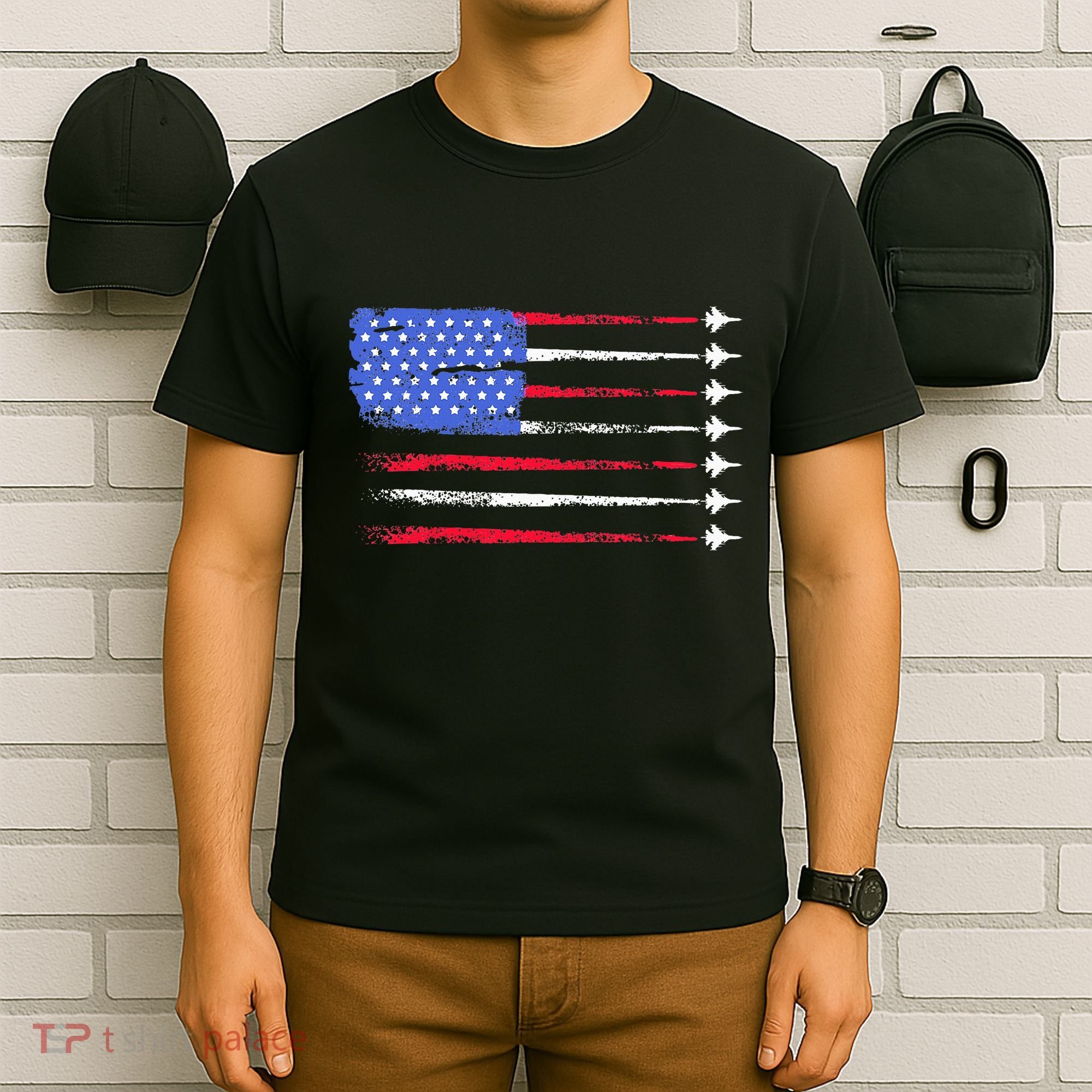 4th Of July Jet American Flag Patriotic Usa T-Shirt