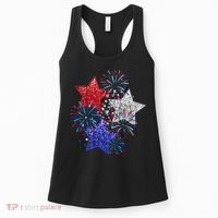 4th Of July Fireworks Stars Funny Cute 4th Of July Women's Tank Top thumb 0