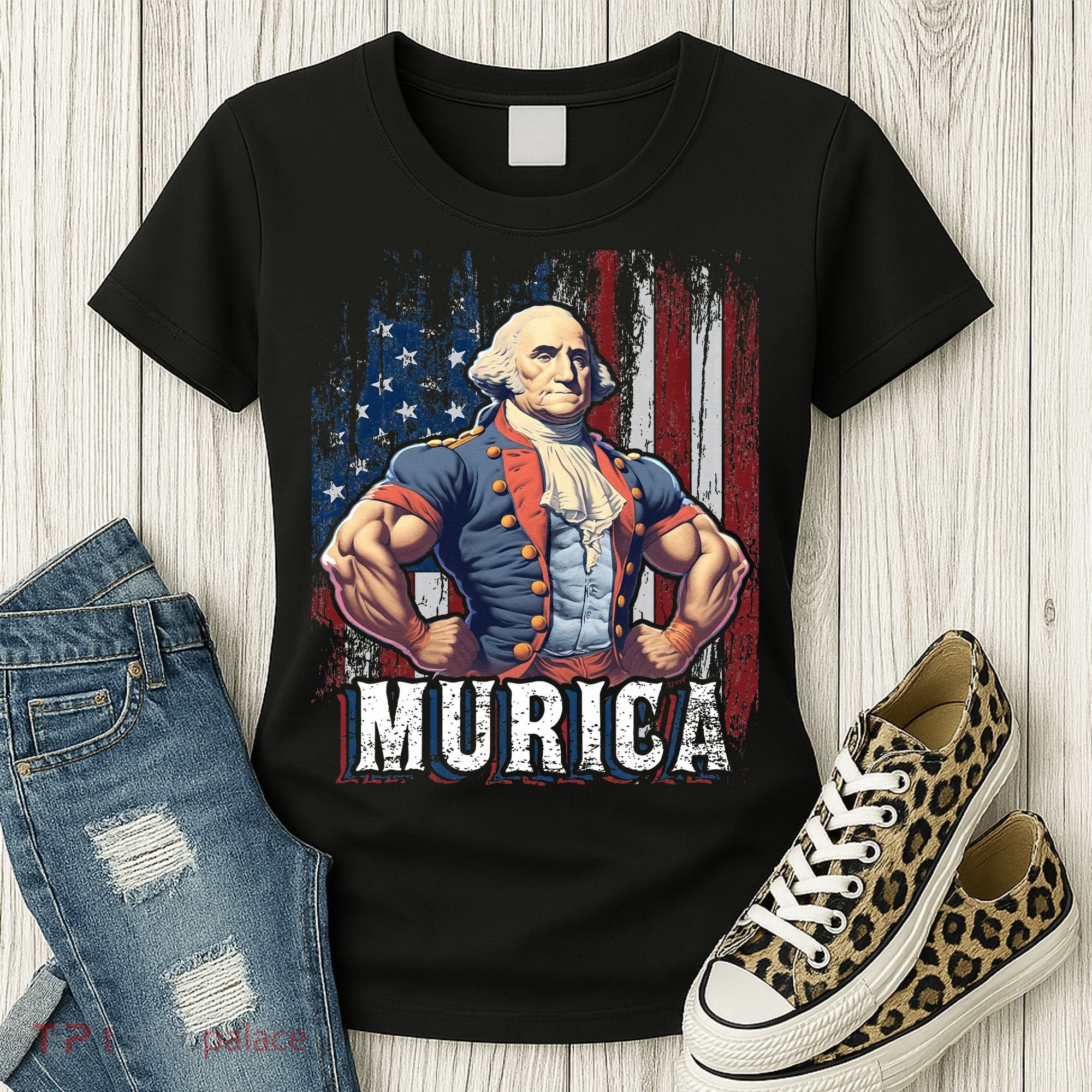 4th of July Patriotic Funny George Washington July 4th Women's T-Shirt